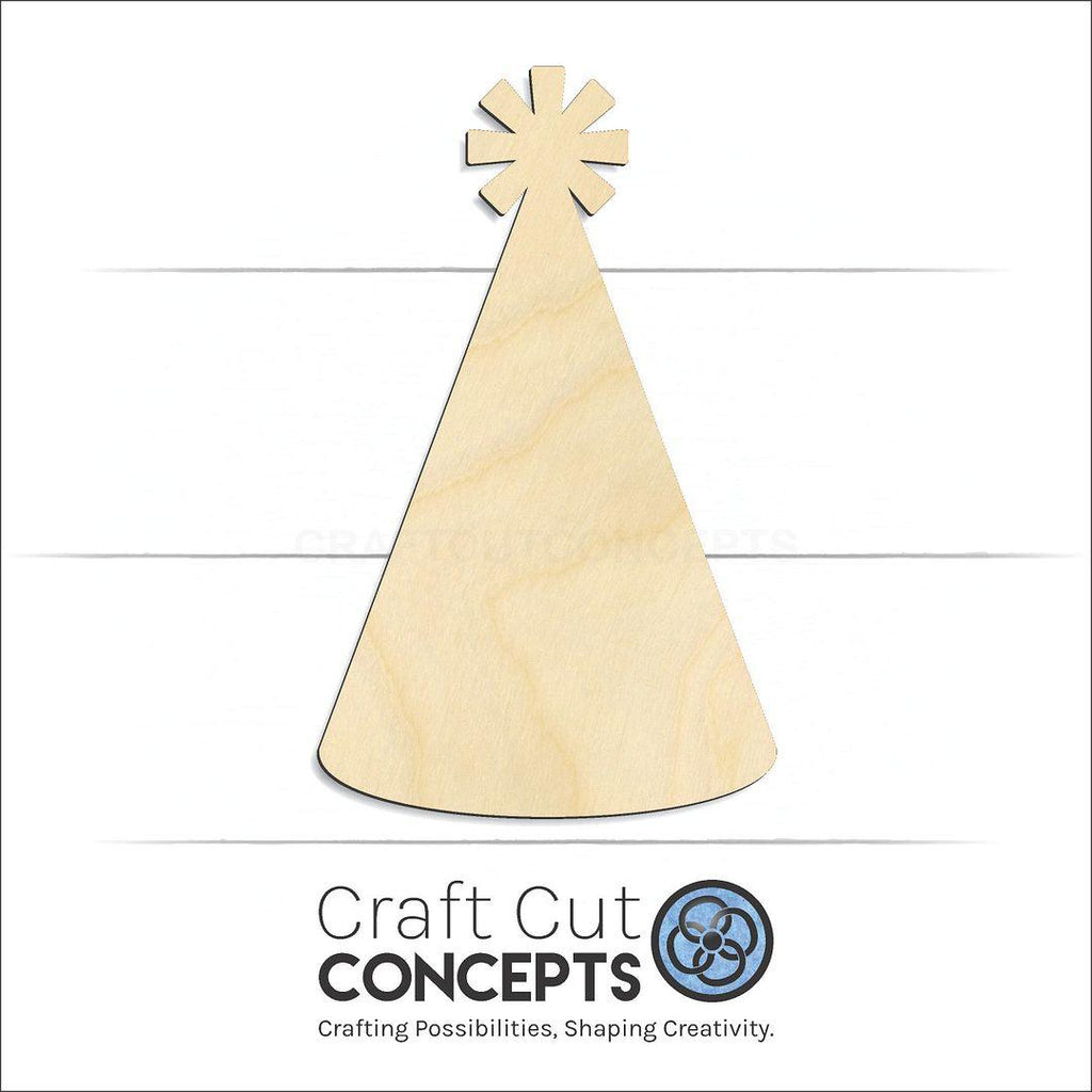 Craft Cut Concepts Logo under a wood New Years Hat craft shape and blank