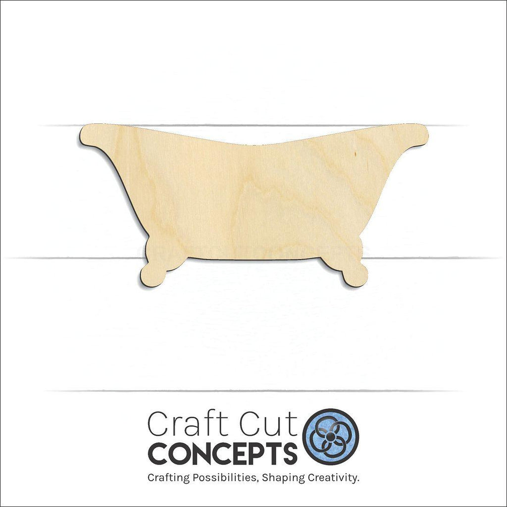 Craft Cut Concepts Logo under a wood Bath Tub craft shape and blank