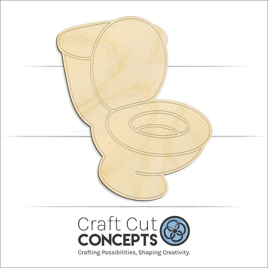 Craft Cut Concepts Logo under a wood Toilet craft shape and blank