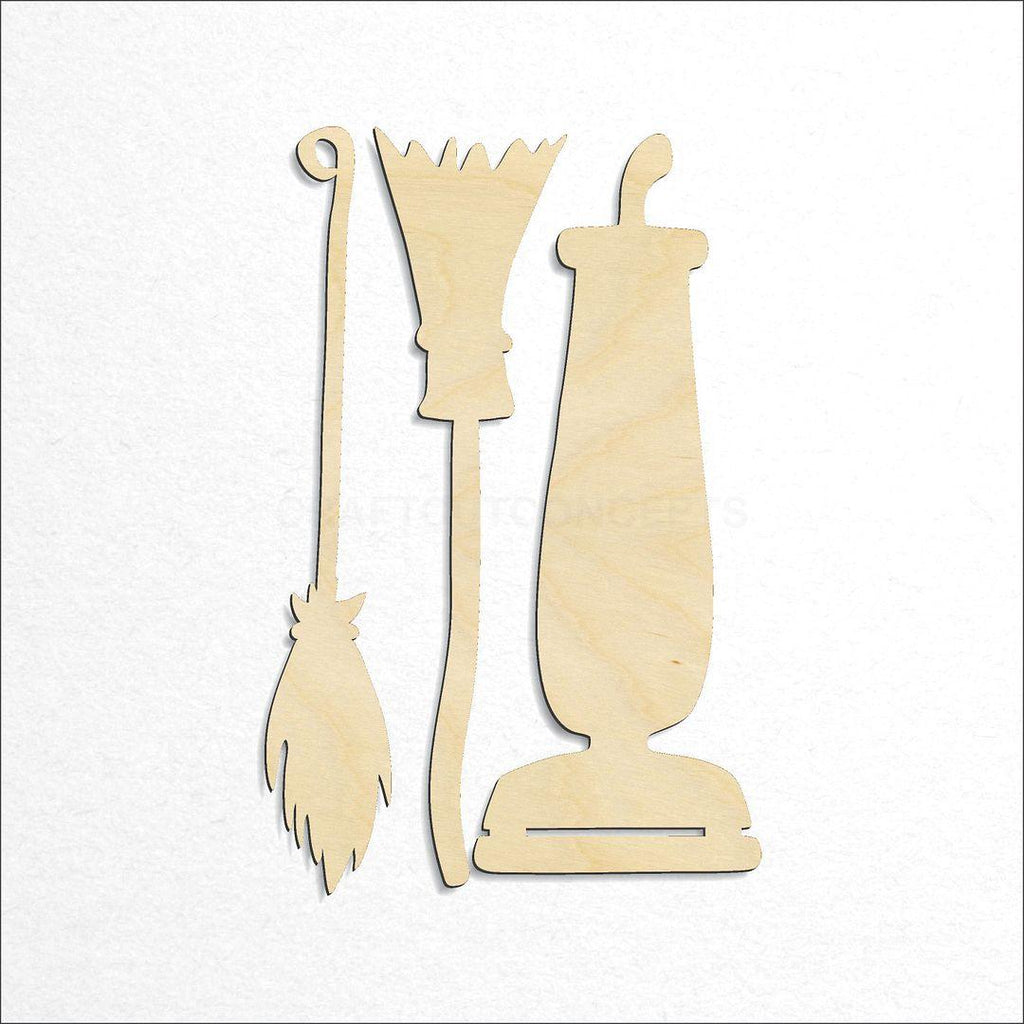Wooden Broom Mop Vacuum craft shape available in sizes of 3 inch and up