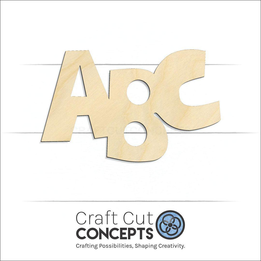 Craft Cut Concepts Logo under a wood ABC craft shape and blank