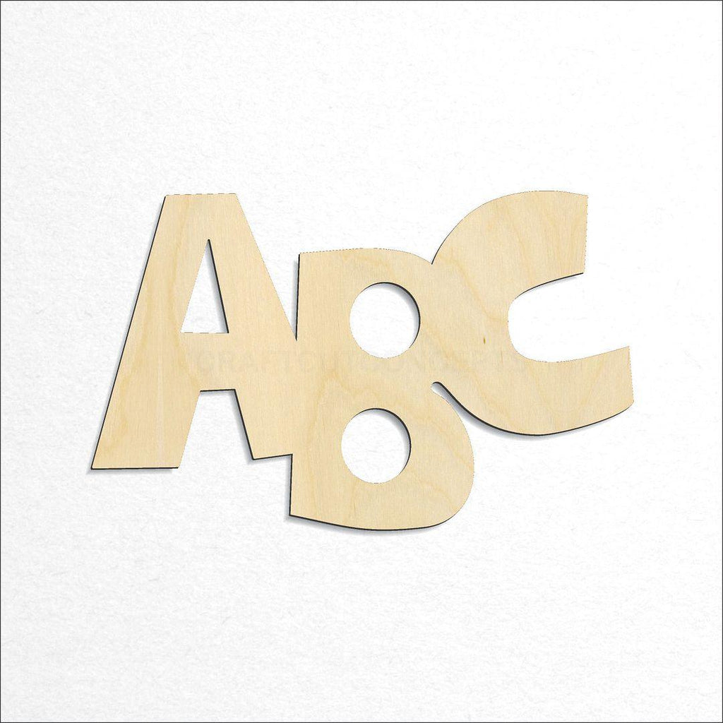 Wooden ABC craft shape available in sizes of 3 inch and up