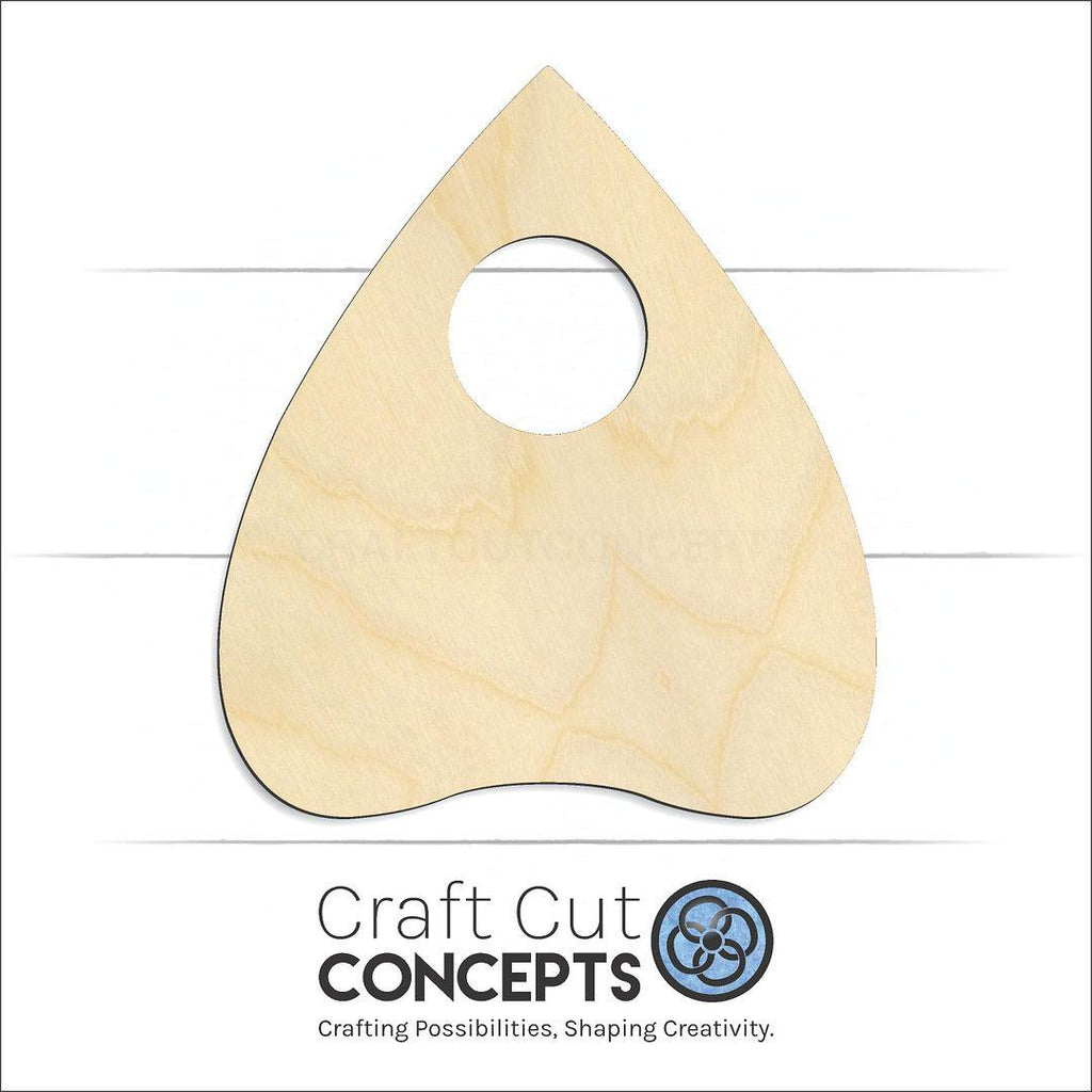 Craft Cut Concepts Logo under a wood Planchette craft shape and blank