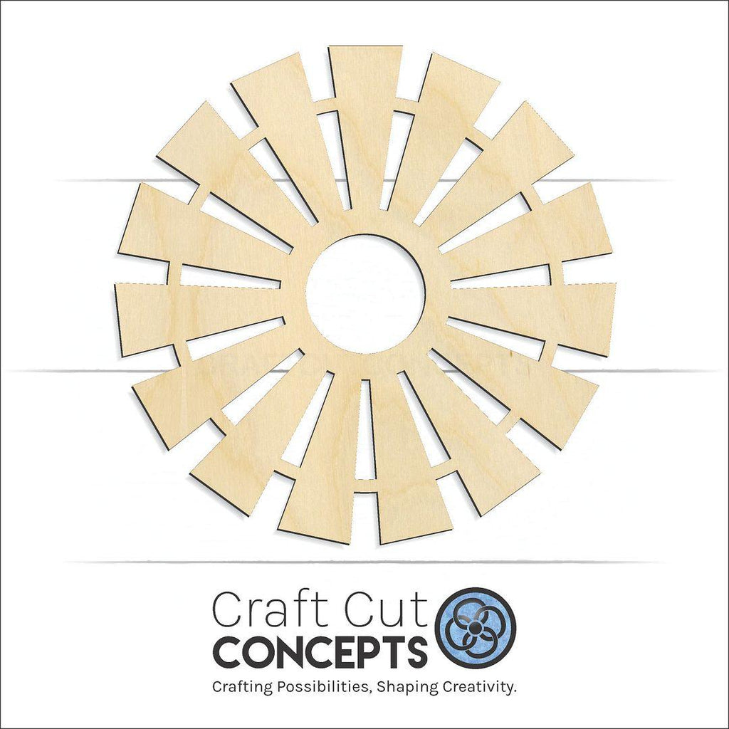 Craft Cut Concepts Logo under a wood Windmill craft shape and blank