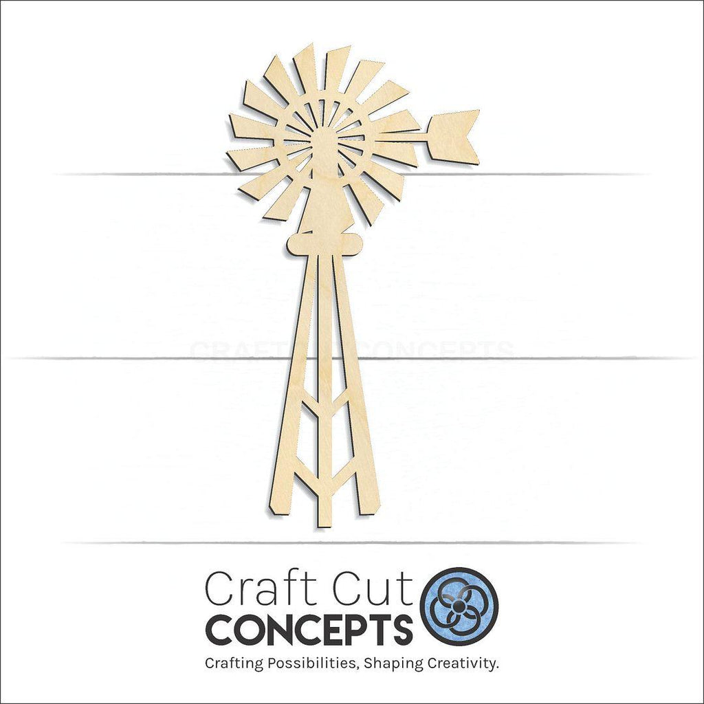 Craft Cut Concepts Logo under a wood Windmill craft shape and blank