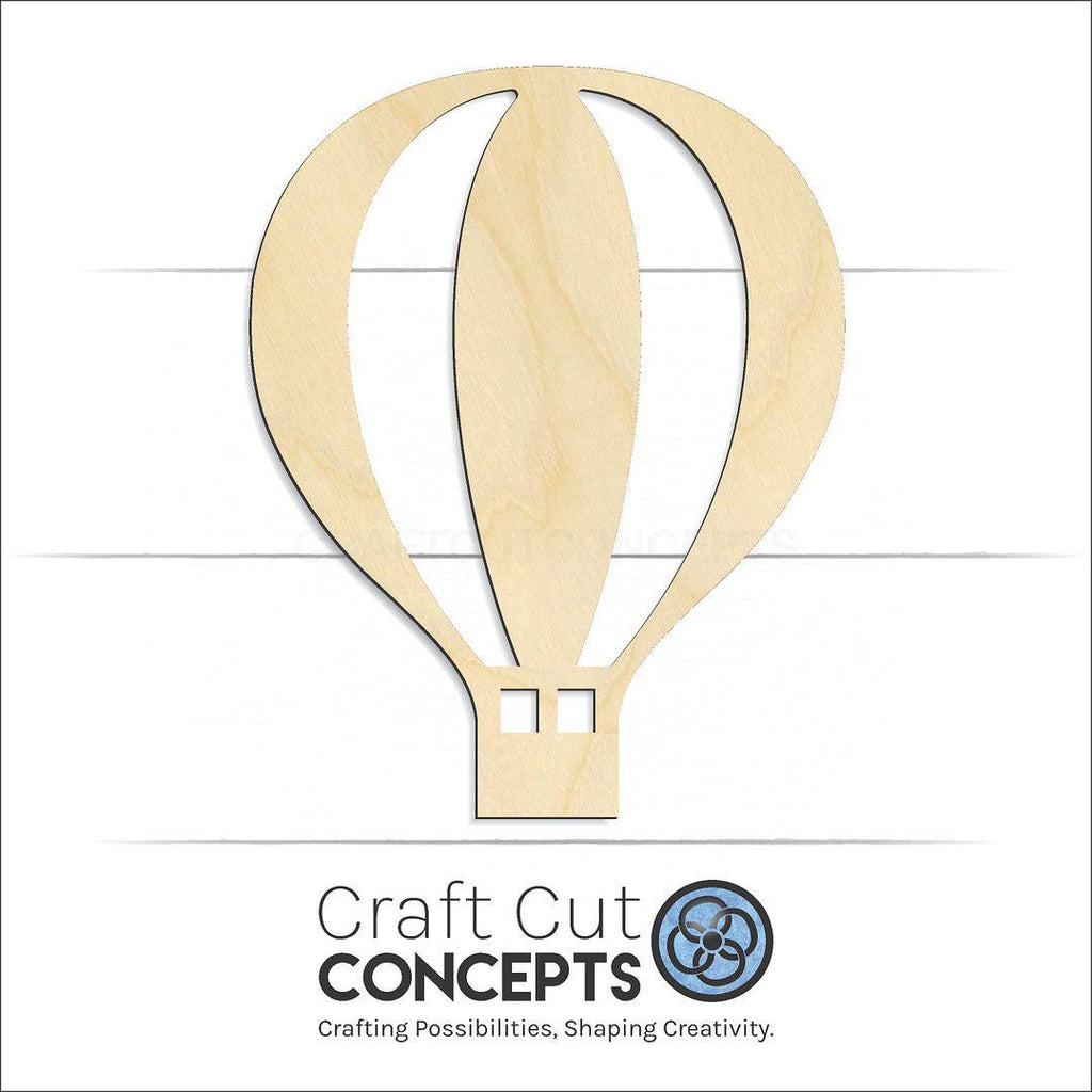 Craft Cut Concepts Logo under a wood Hot Air Balloon craft shape and blank