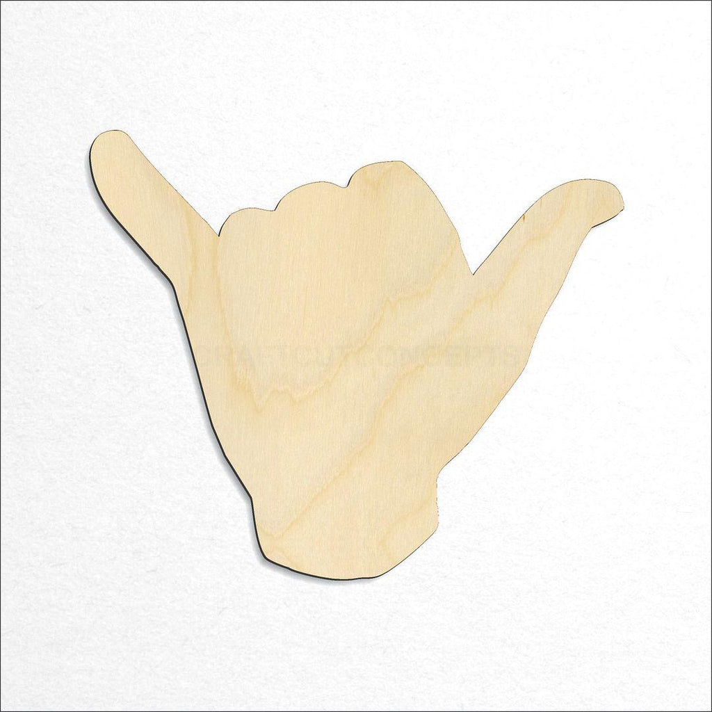 Wooden Sign Language - Shaka craft shape available in sizes of 2 inch and up