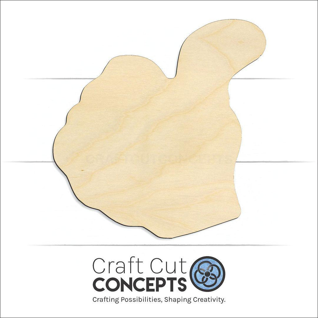 Craft Cut Concepts Logo under a wood Sign Language - Big Thumbs Up craft shape and blank