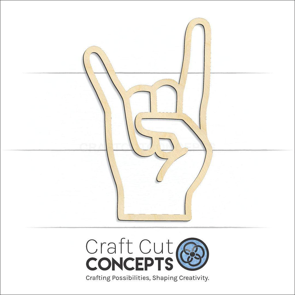 Craft Cut Concepts Logo under a wood Sign Language - Rock N Roll craft shape and blank