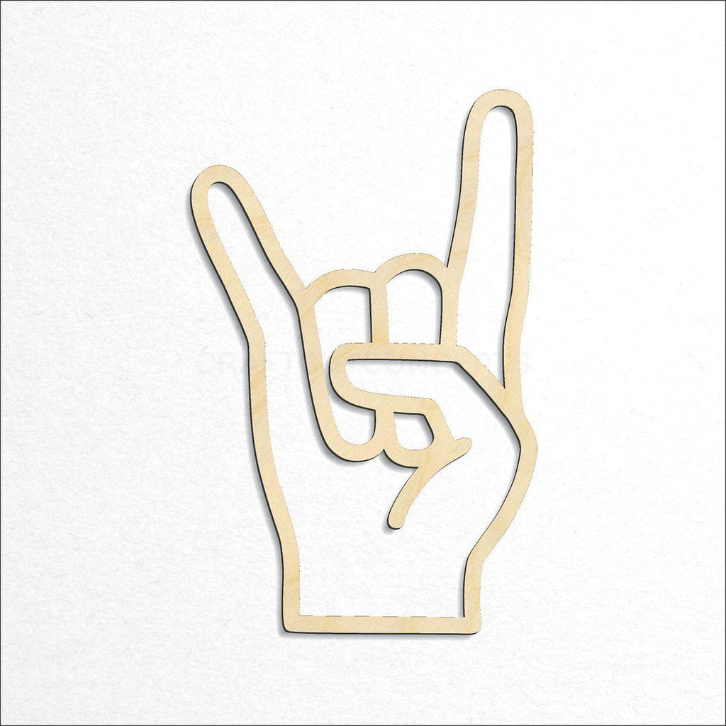 Wooden Sign Language - Rock N Roll craft shape available in sizes of 4 inch and up