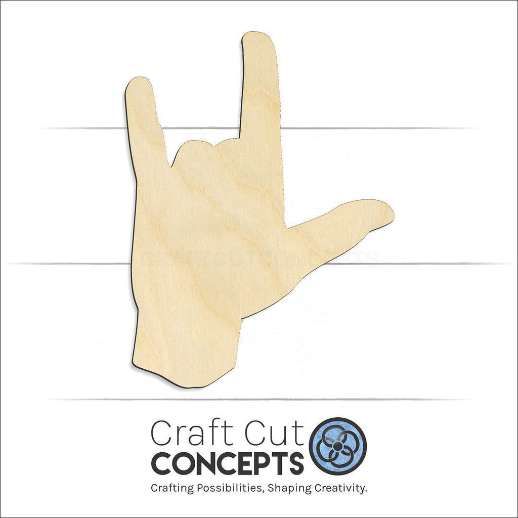 Craft Cut Concepts Logo under a wood Sign Language - Love craft shape and blank