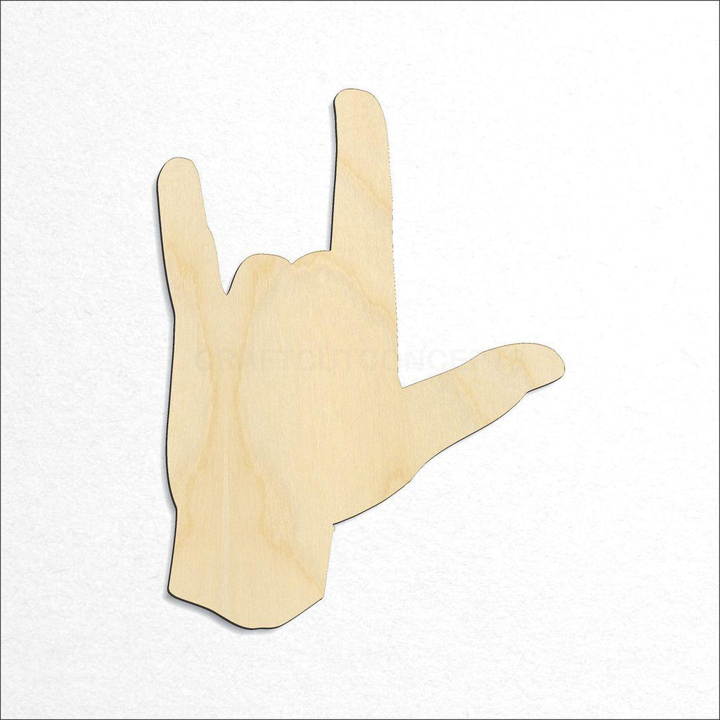 Wooden Sign Language - Love craft shape available in sizes of 2 inch and up