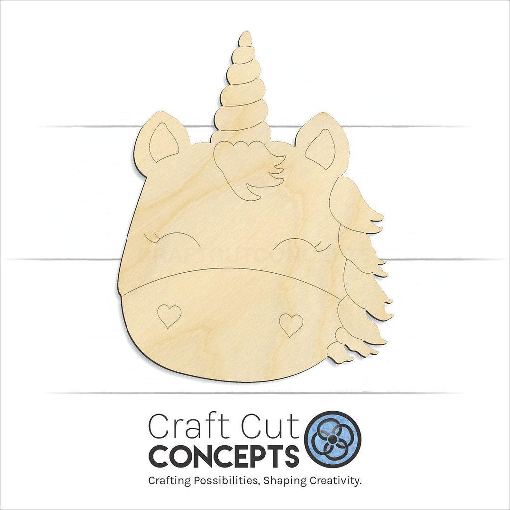 Craft Cut Concepts Logo under a wood PBL-Unicorn craft shape and blank