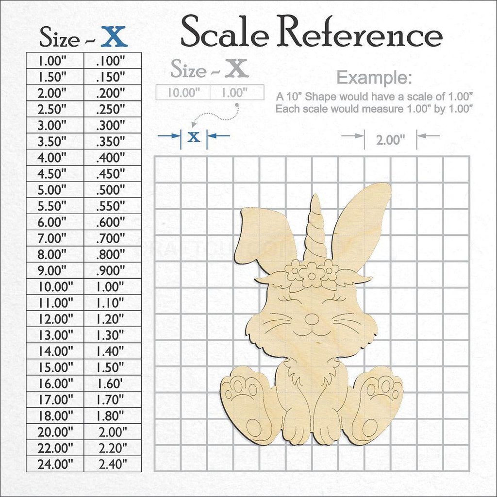 A scale and graph image showing a wood PBL-Bunny craft blank