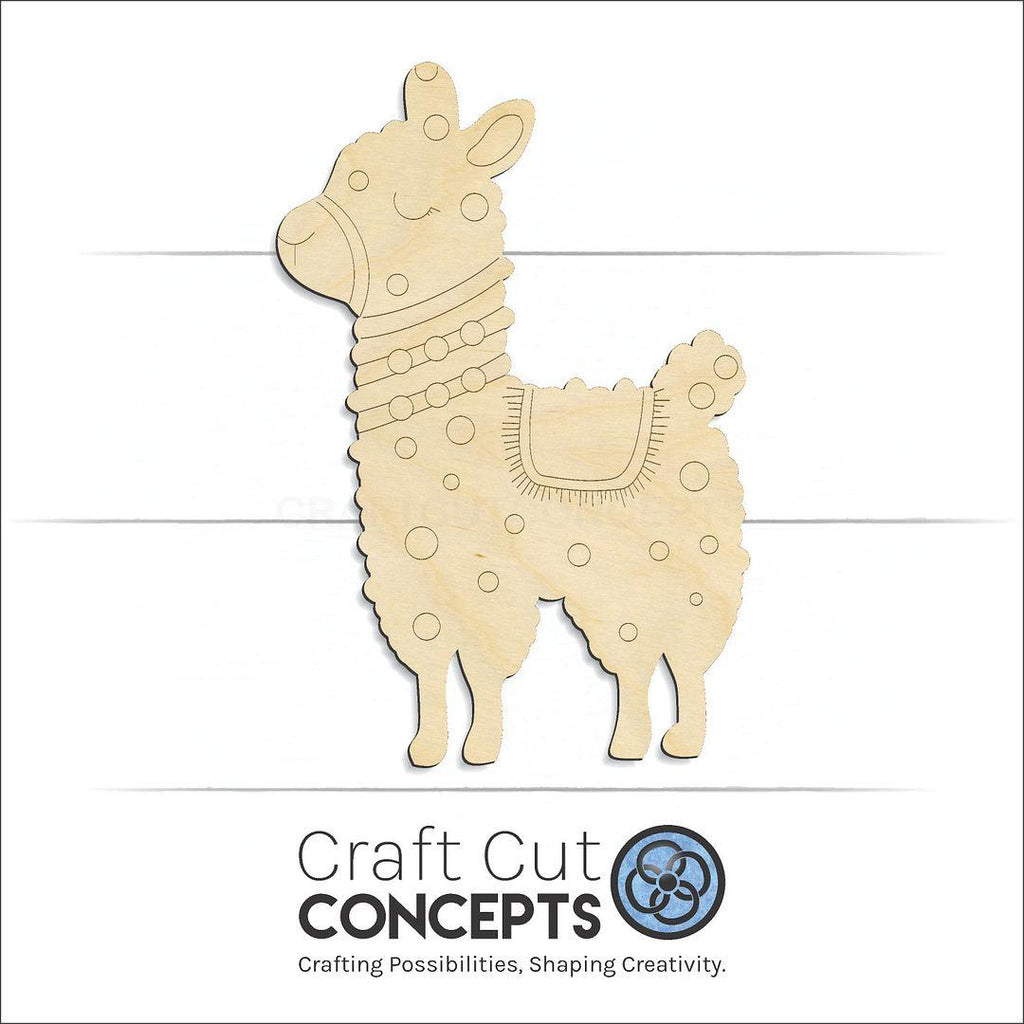 Craft Cut Concepts Logo under a wood PBL-Alpaca craft shape and blank