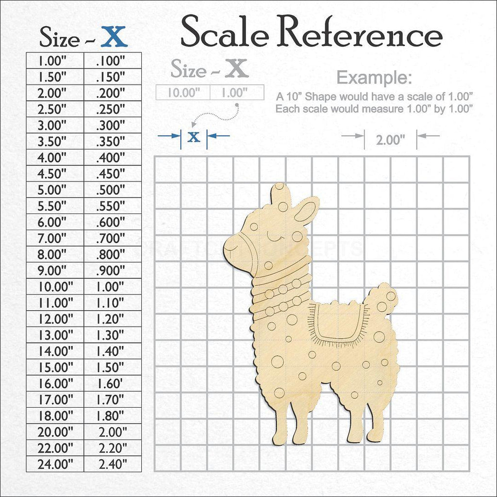 A scale and graph image showing a wood PBL-Alpaca craft blank