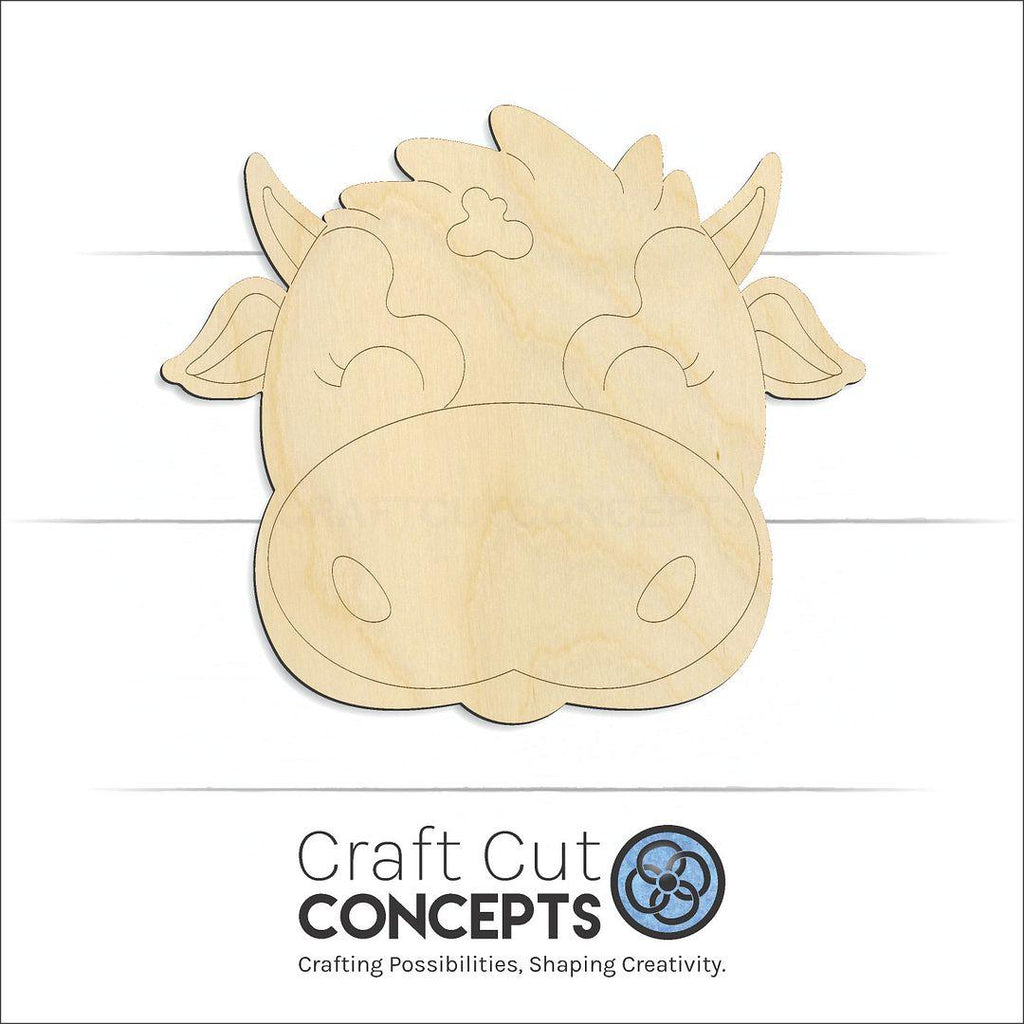 Craft Cut Concepts Logo under a wood PBL-Cow craft shape and blank