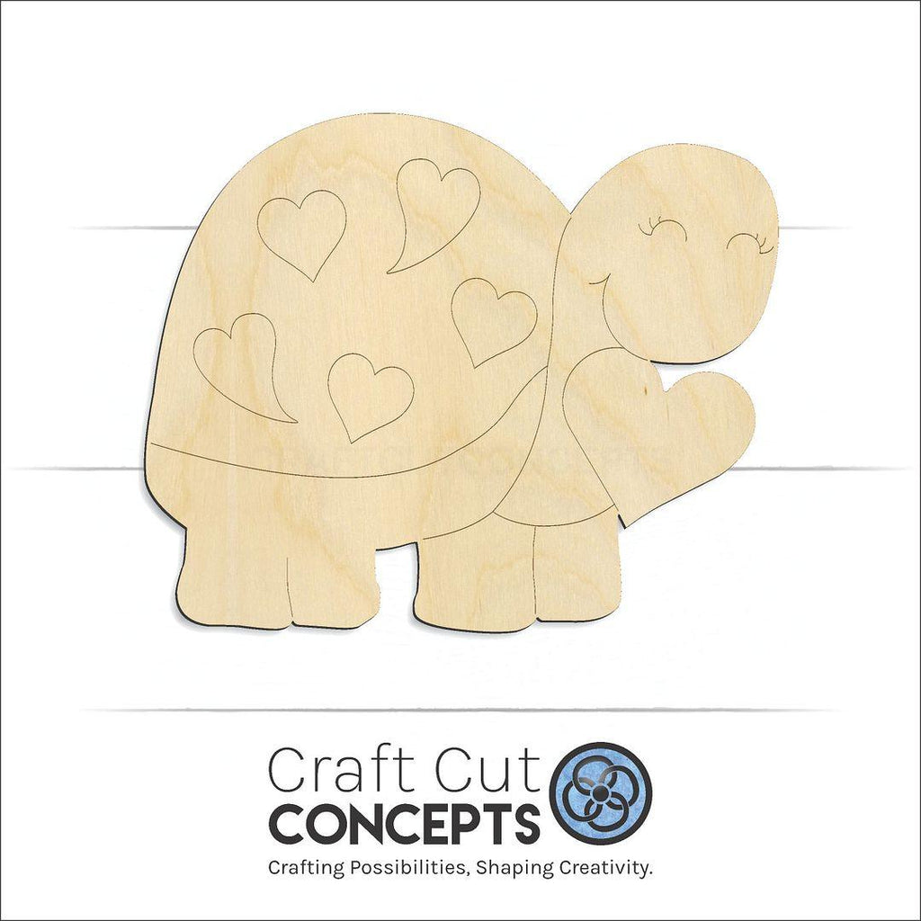 Craft Cut Concepts Logo under a wood PBL-Turtle craft shape and blank