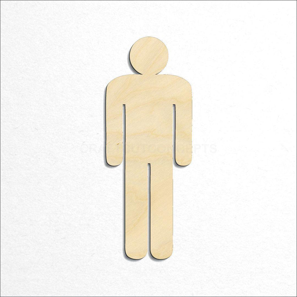 Wooden Male Bathroom Sign craft shape available in sizes of 1 inch and up