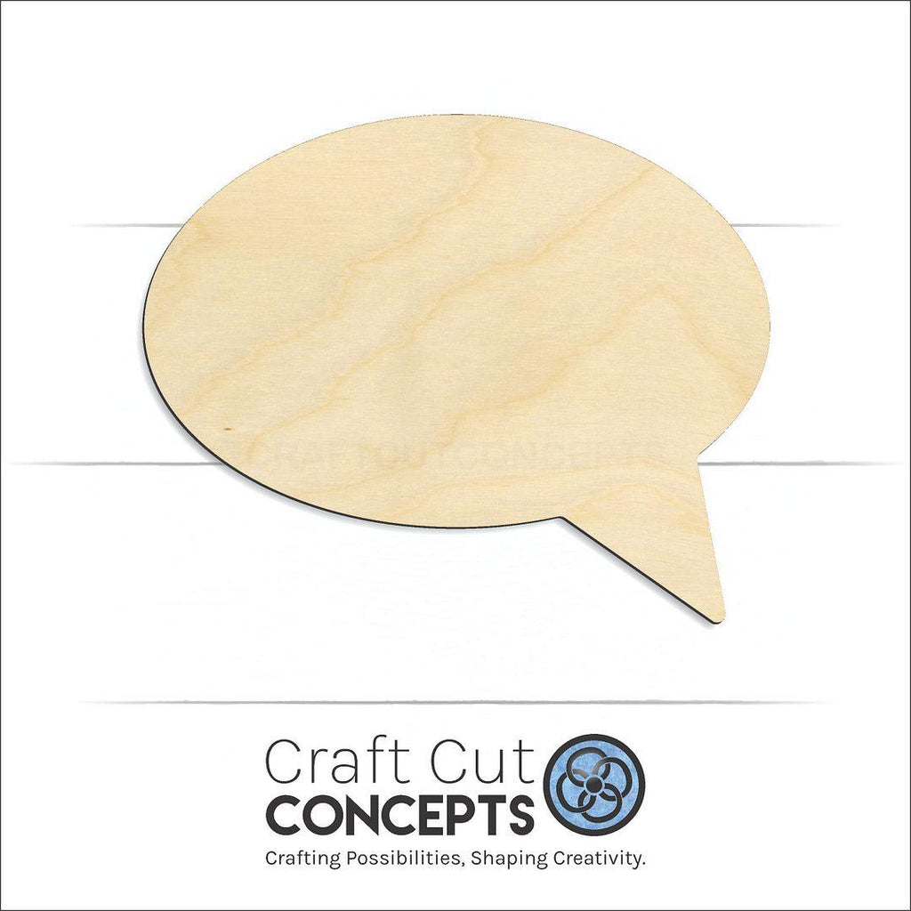 Craft Cut Concepts Logo under a wood Talk Bubble Emoji craft shape and blank