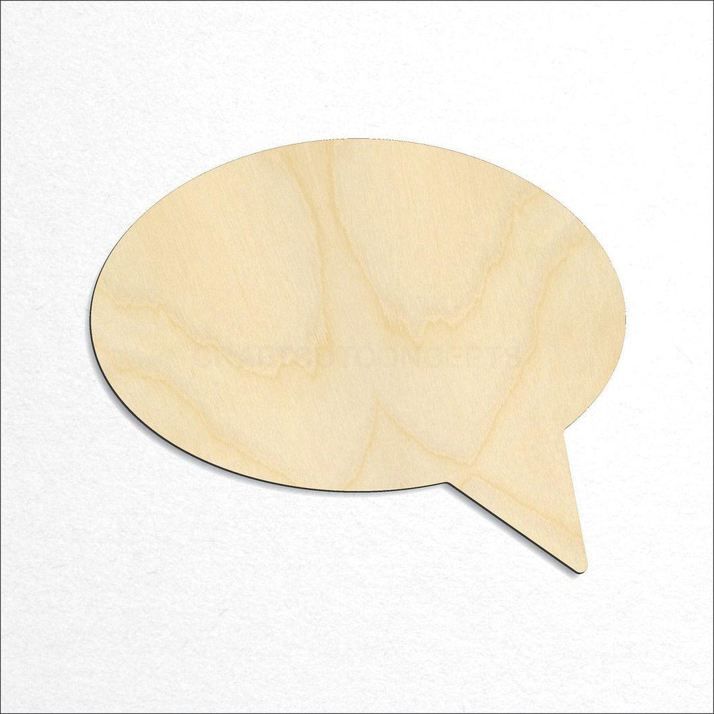 Wooden Talk Bubble Emoji craft shape available in sizes of 1 inch and up