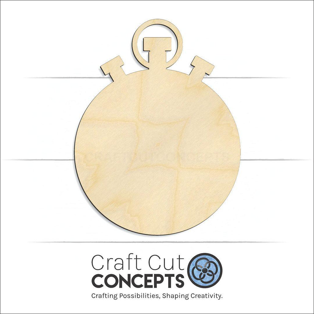 Craft Cut Concepts Logo under a wood Stop Watch craft shape and blank