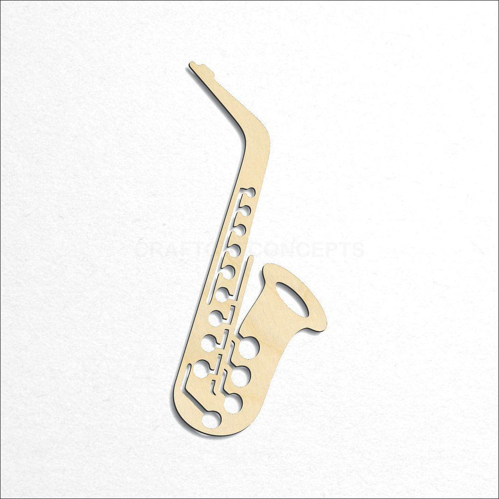 Wooden Saxaphone craft shape available in sizes of 4 inch and up