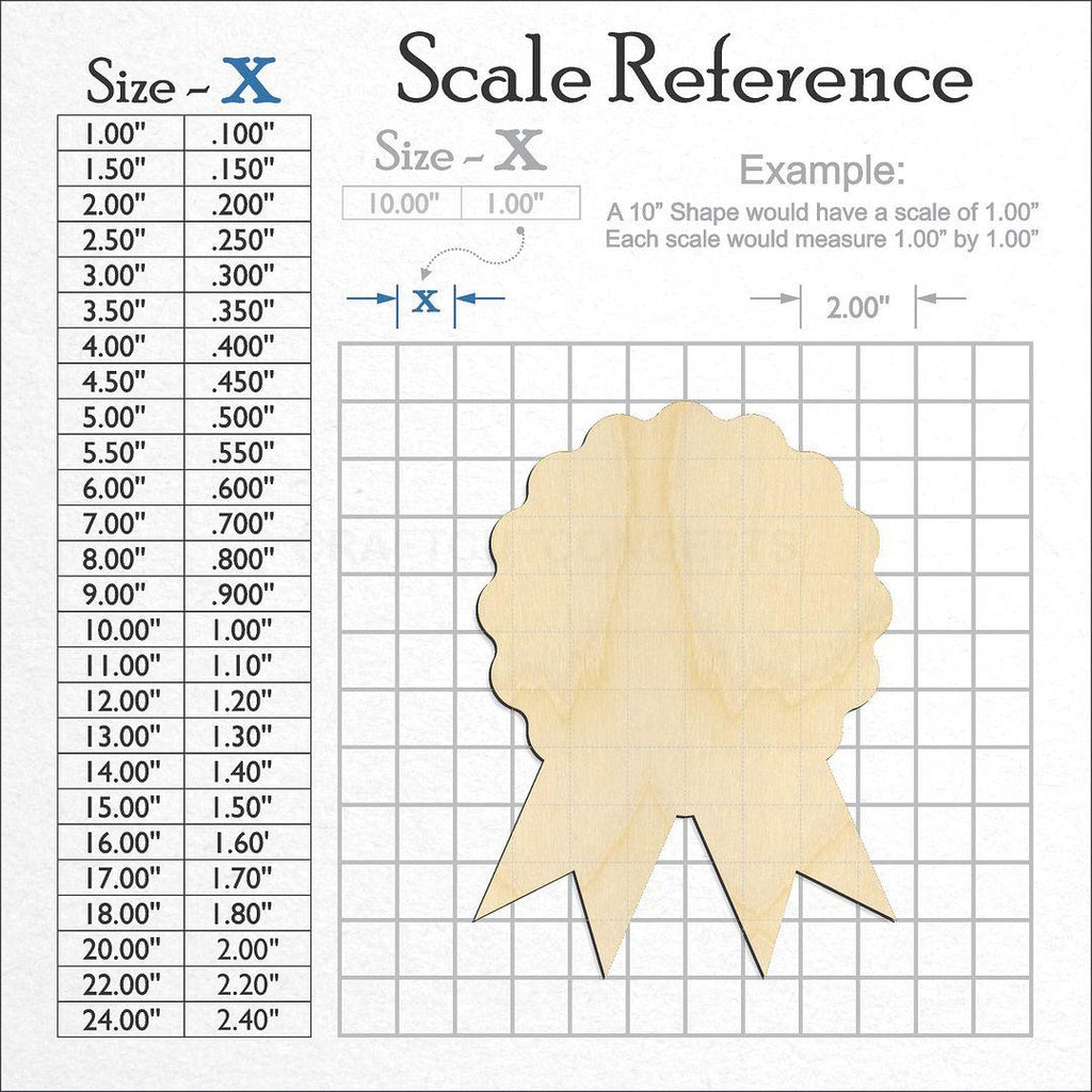 A scale and graph image showing a wood Trophy craft blank