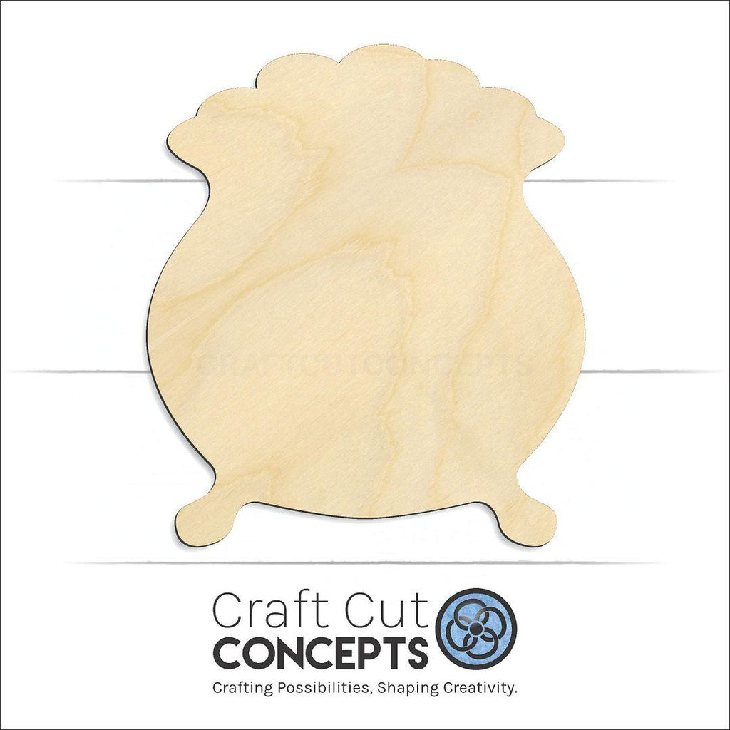 Craft Cut Concepts Logo under a wood Pot of Gold craft shape and blank