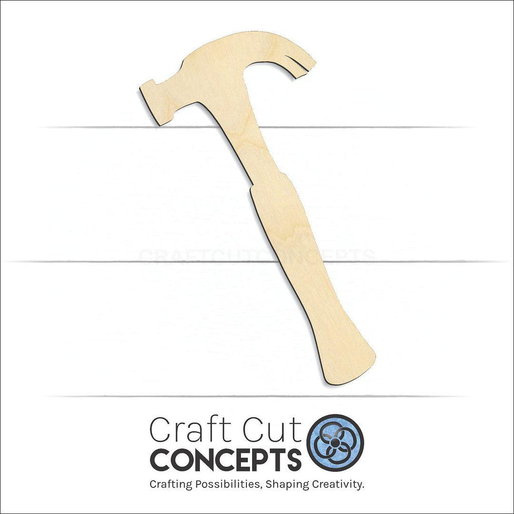 Craft Cut Concepts Logo under a wood Hammer craft shape and blank