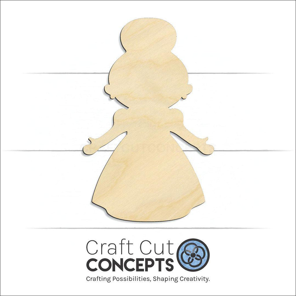 Craft Cut Concepts Logo under a wood Mrs Claus craft shape and blank