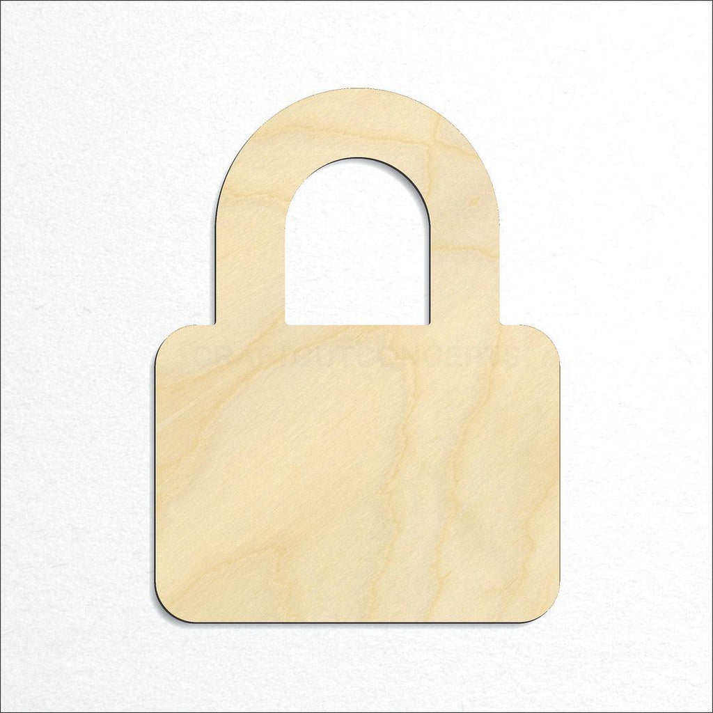 Wooden Pad Lock craft shape available in sizes of 2 inch and up