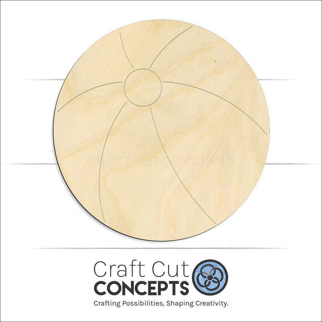 Craft Cut Concepts Logo under a wood Beach Ball craft shape and blank