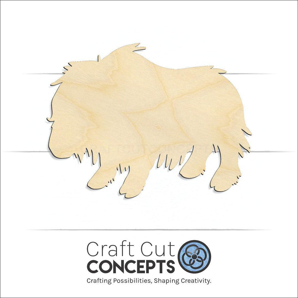 Craft Cut Concepts Logo under a wood Musk Ox craft shape and blank