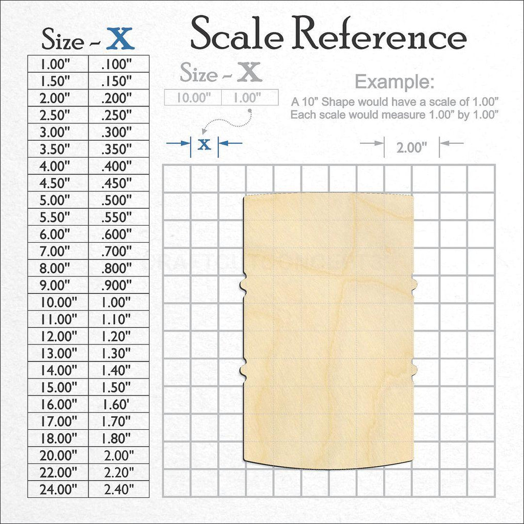 A scale and graph image showing a wood Barrel craft blank