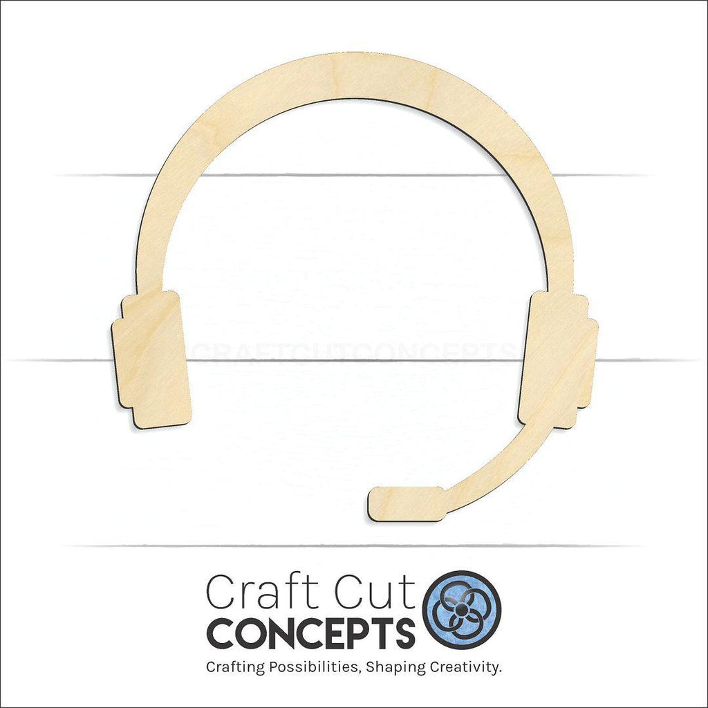 Craft Cut Concepts Logo under a wood Headset craft shape and blank