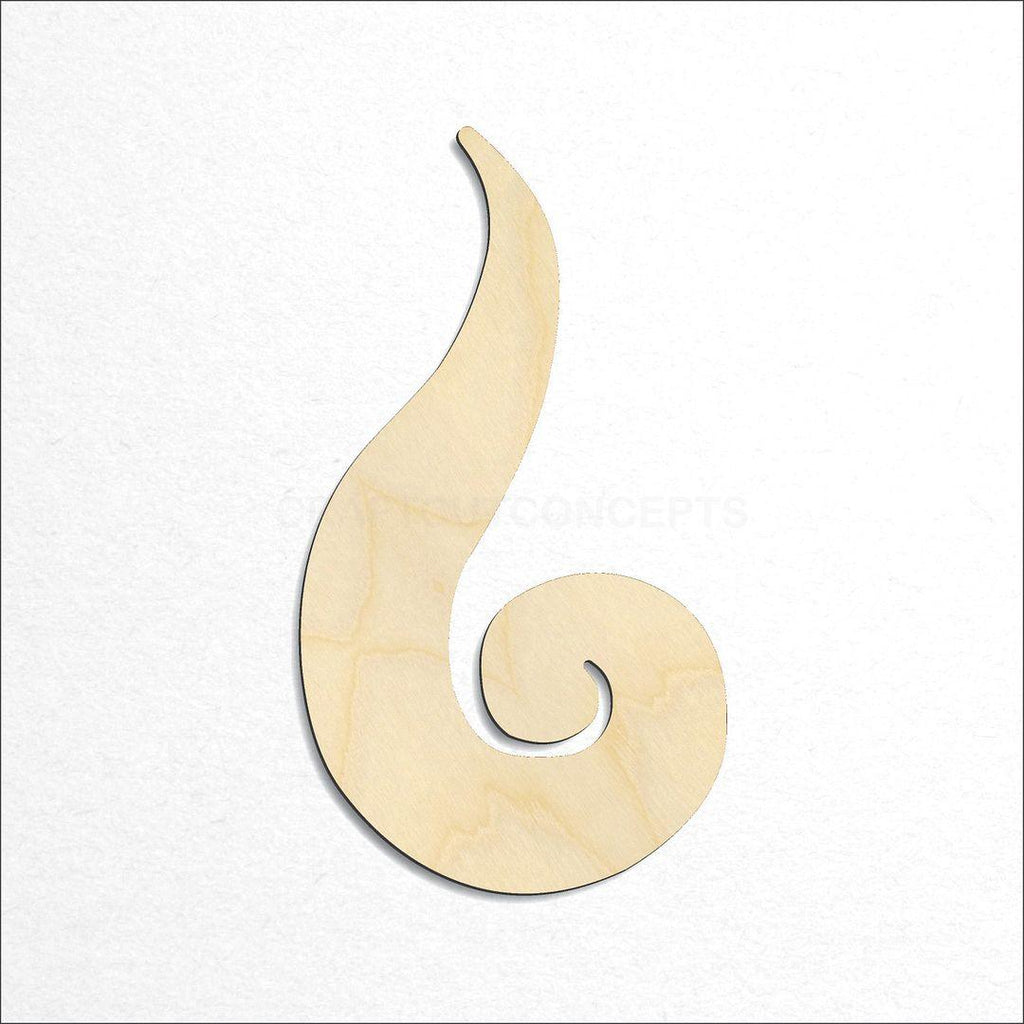 Wooden Koru Fern Leaf craft shape available in sizes of 2 inch and up