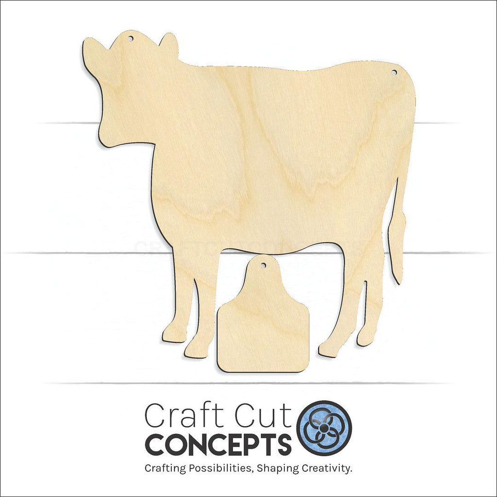 Craft Cut Concepts Logo under a wood Cow Calf Door Hanger craft shape and blank