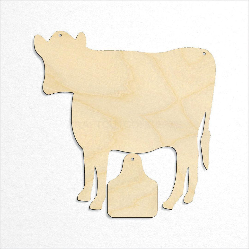 Wooden Cow Calf Door Hanger craft shape available in sizes of 4 inch and up