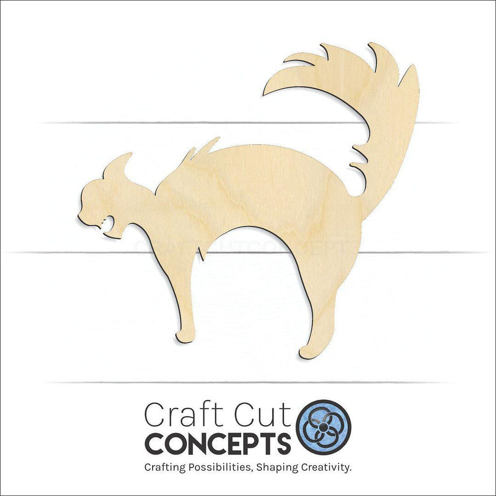 Craft Cut Concepts Logo under a wood Halloween Cat craft shape and blank