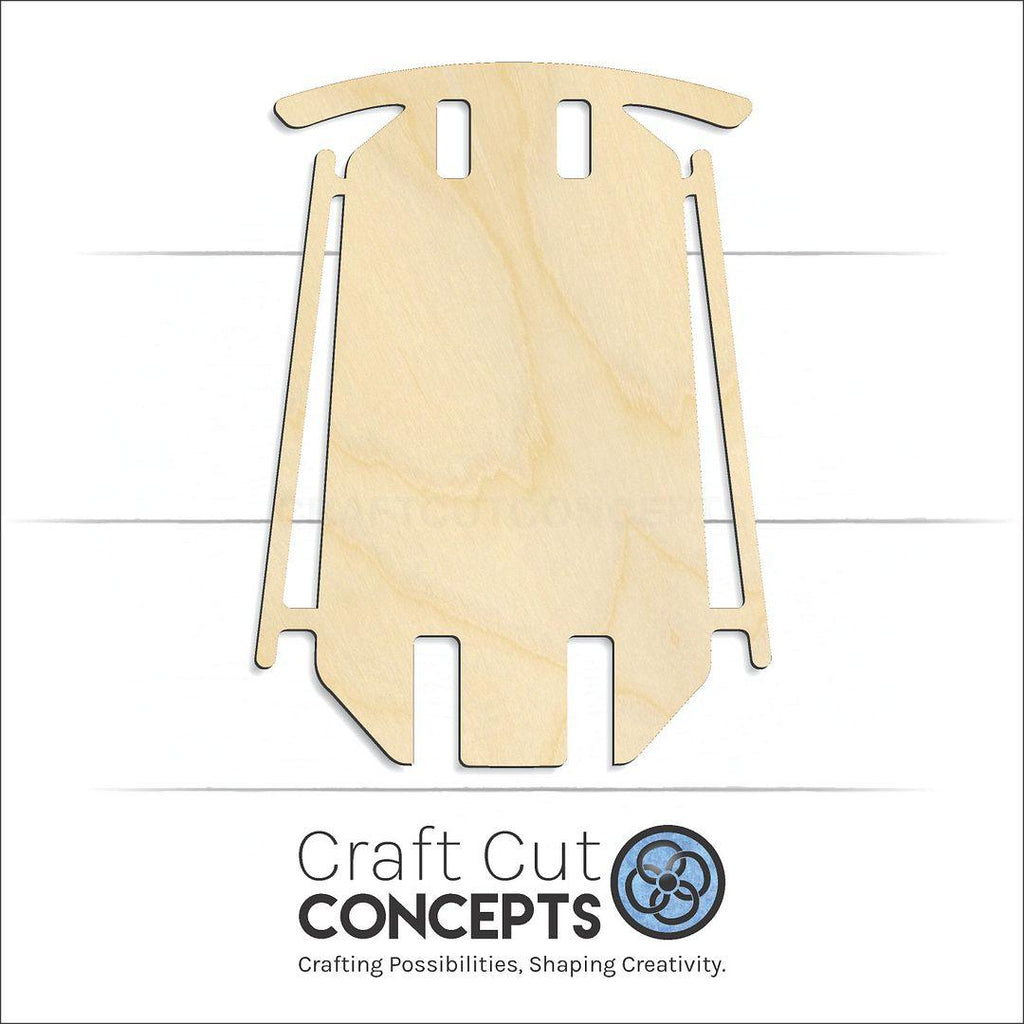 Craft Cut Concepts Logo under a wood Snow Sled Christmas craft shape and blank