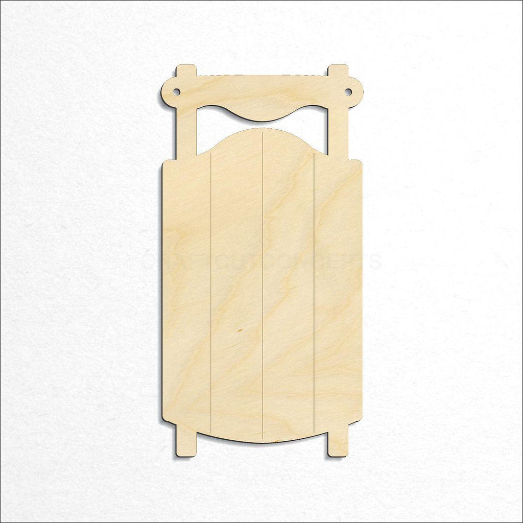 Wooden Snow Sled Christmas craft shape available in sizes of 2 inch and up