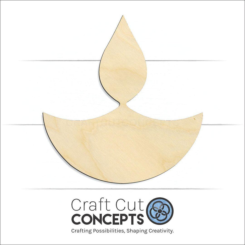 Craft Cut Concepts Logo under a wood Oil Lamp Diya craft shape and blank