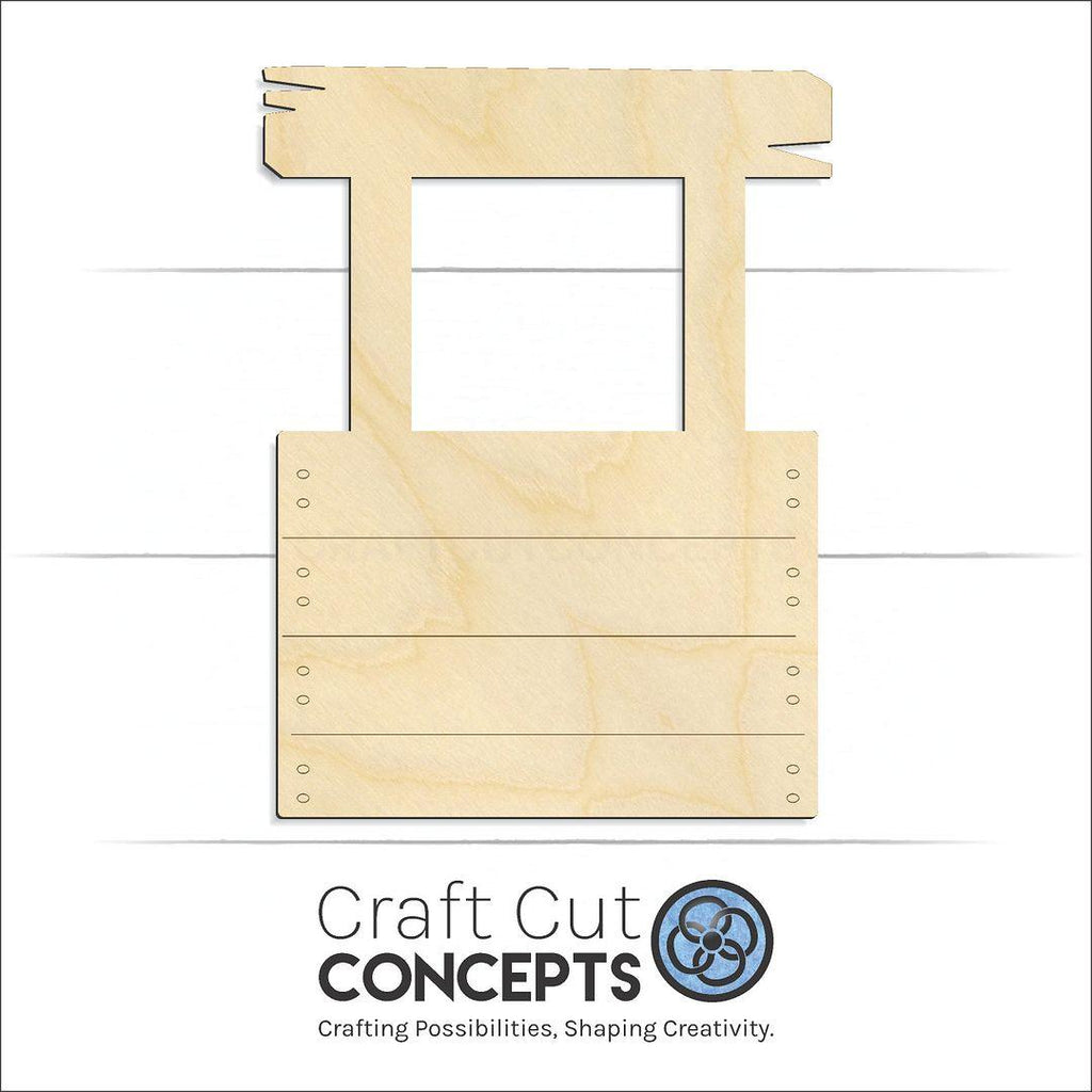 Craft Cut Concepts Logo under a wood Kissing Booth craft shape and blank