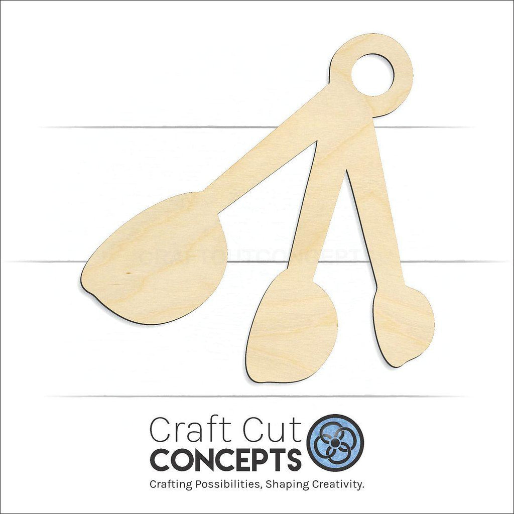 Craft Cut Concepts Logo under a wood Measuring Spoons craft shape and blank