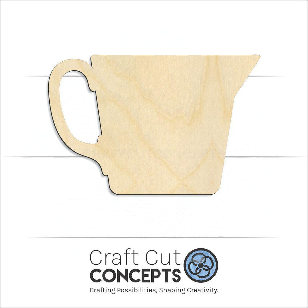 Craft Cut Concepts Logo under a wood Measuring Cup craft shape and blank