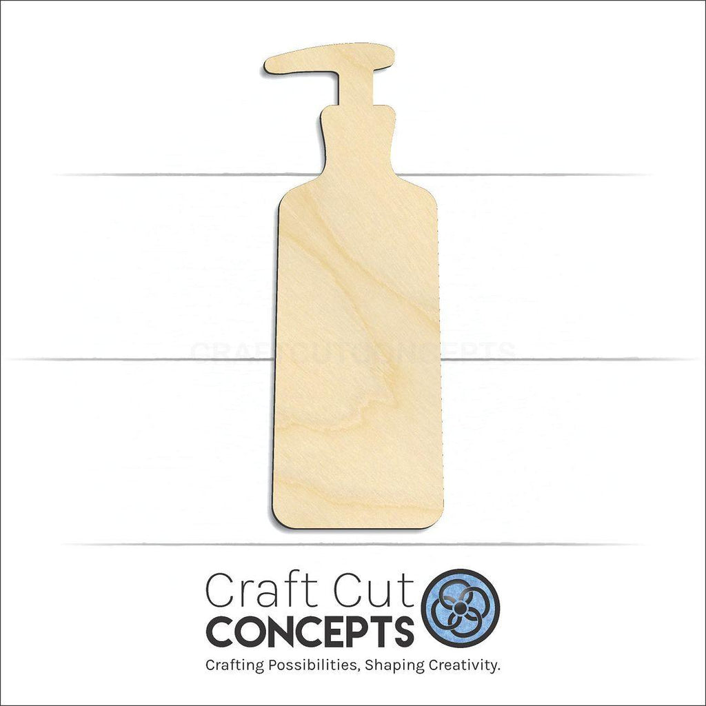 Craft Cut Concepts Logo under a wood Shampoo Lotion Bottle craft shape and blank