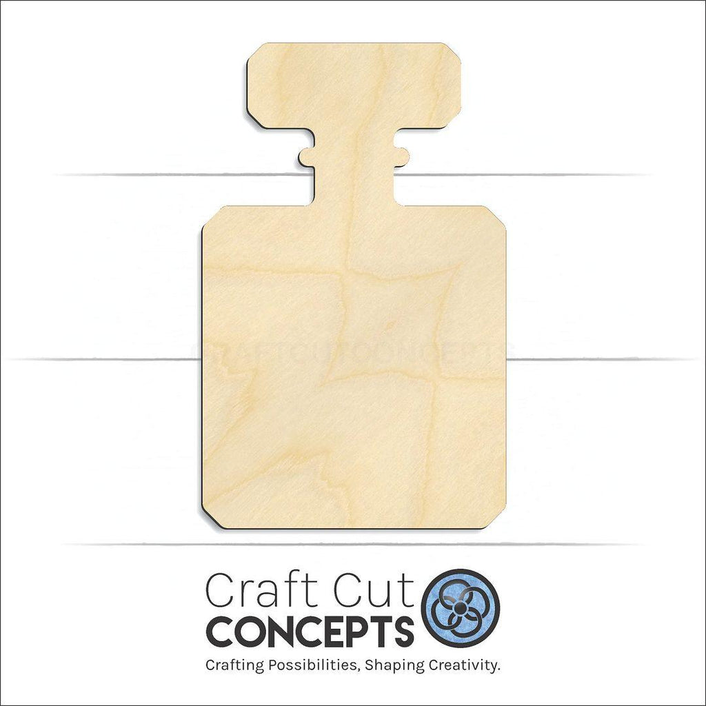 Craft Cut Concepts Logo under a wood Perfume Bottle craft shape and blank