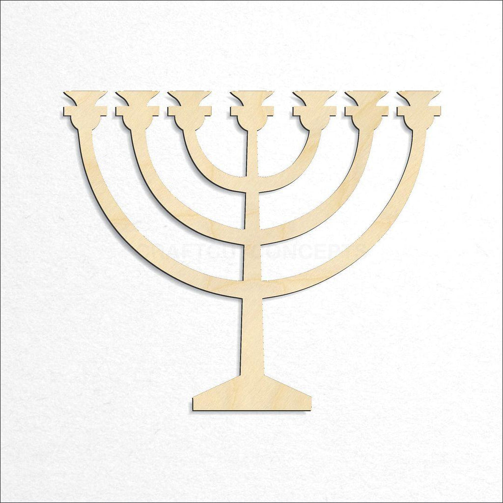 Wooden Menorah craft shape available in sizes of 4 inch and up