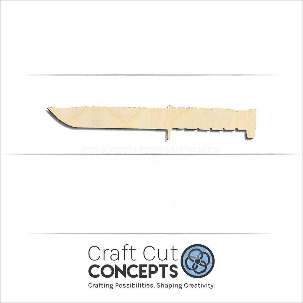 Craft Cut Concepts Logo under a wood Hunting Knife craft shape and blank